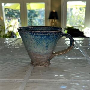Artisan Blue and Brown Ceramic Mug